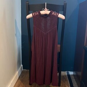 American Eagle Outfitters Maroon Lace Dress